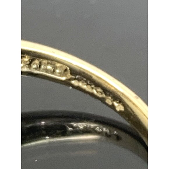 Blue Gemstone Diamond Cocktail Ring 14k Yellow Gold Estate Women's Size 7 - Picture 10 of 14